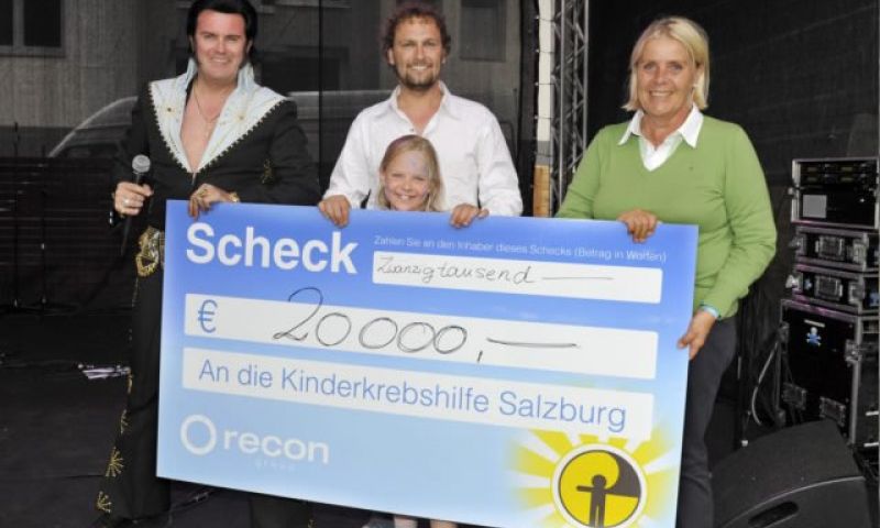 € 20.000,- für Kinderkrebshilfe Salzburg, Dank des Initiators